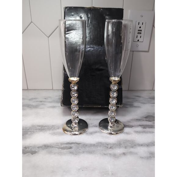 Studio His & Hers Bride & Groom Toasting Glasses, Wedding Champagne Flutes, Gift - Picture 2 of 6
